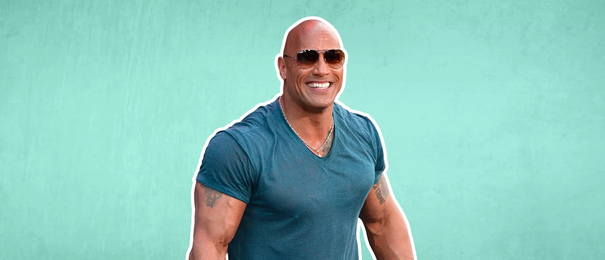 the rock in a t shirt that's too small for him