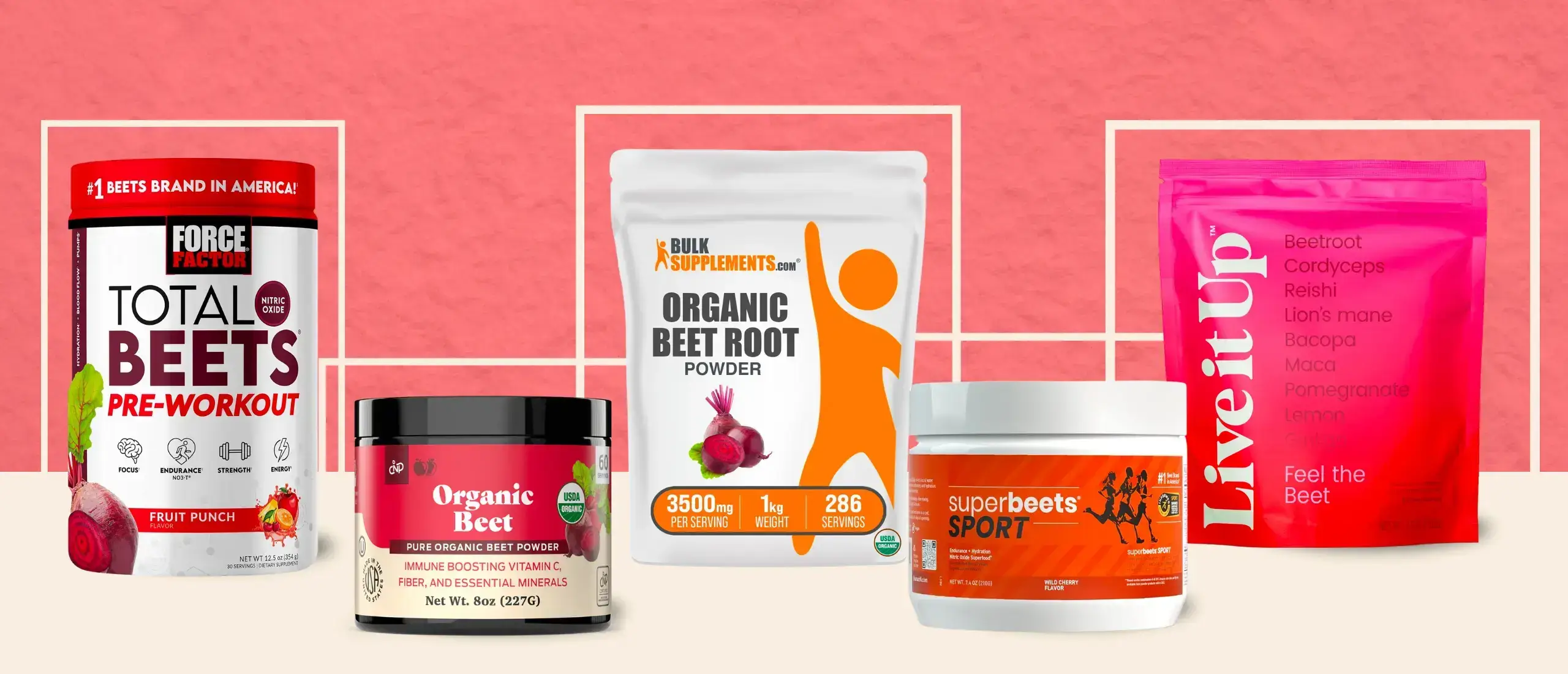 A selection of beet root powder options