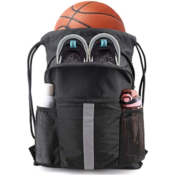 Drawstring Backpack Bag with Shoe Compartment