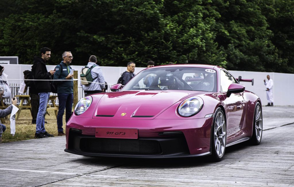 CHICHESTER, UNITED KINDOM - JUNE 23: The Porsche 911 GT3 seen at Goodwood Festival of Speed 2022 on June 23rd in Chichester, England. The annual automotive event is hosted by Lord March at his Goodwood Estate. 