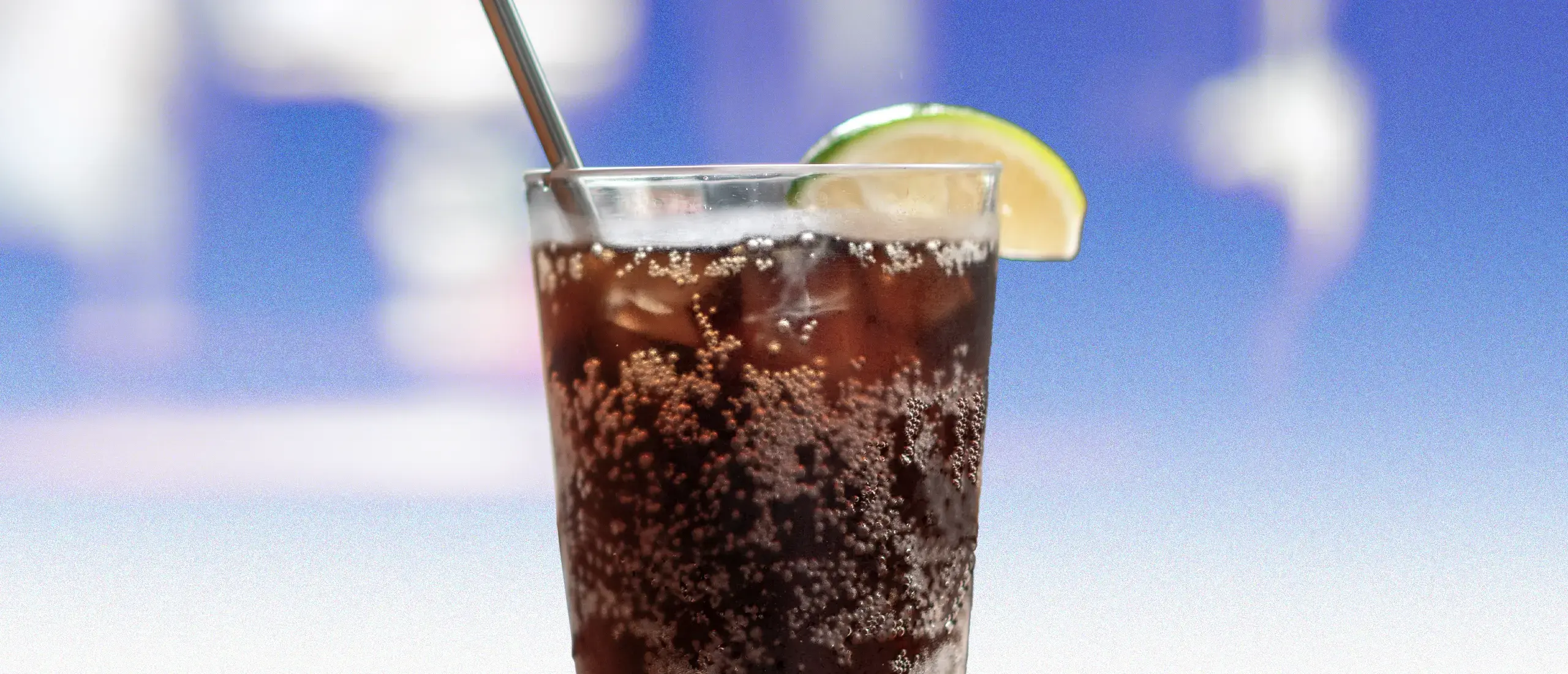 A glass of diet soda
