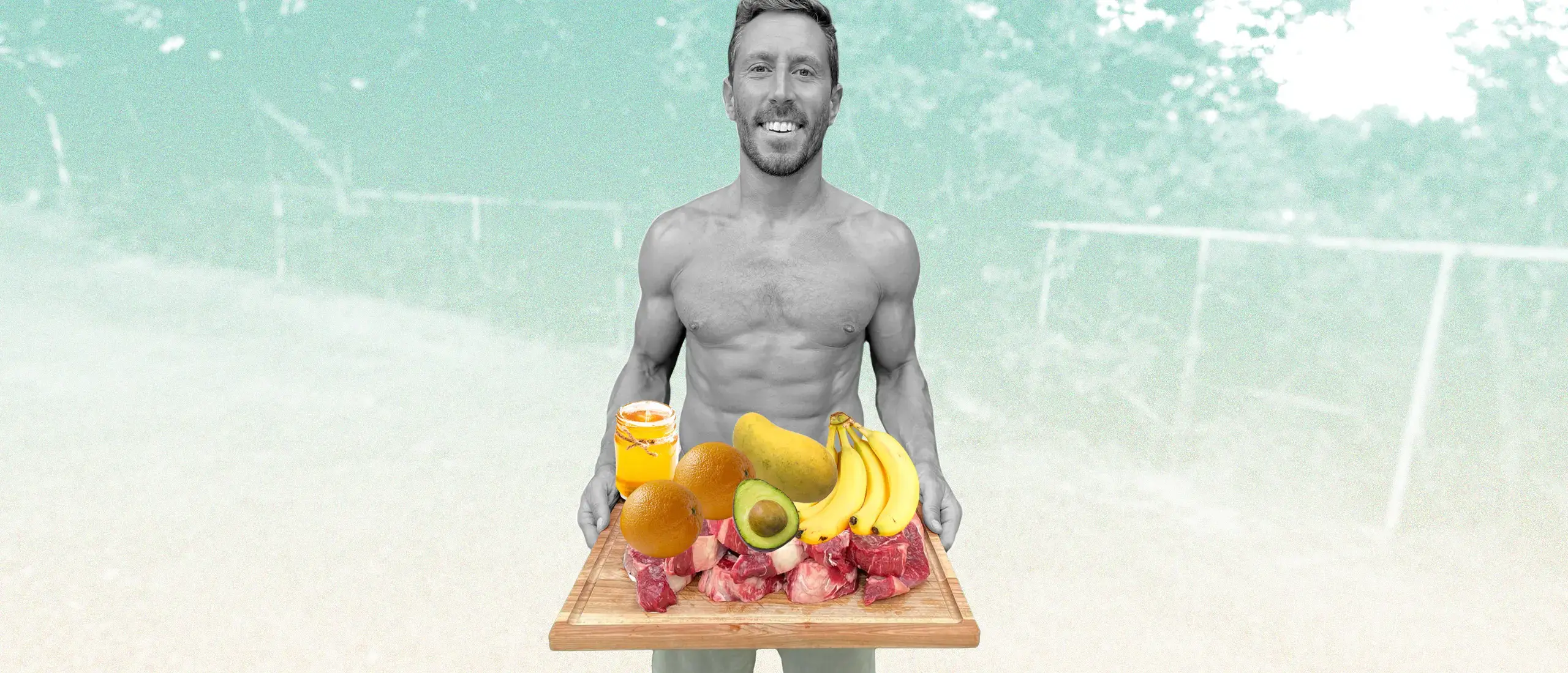 Paul Saladino with a plate of produce
