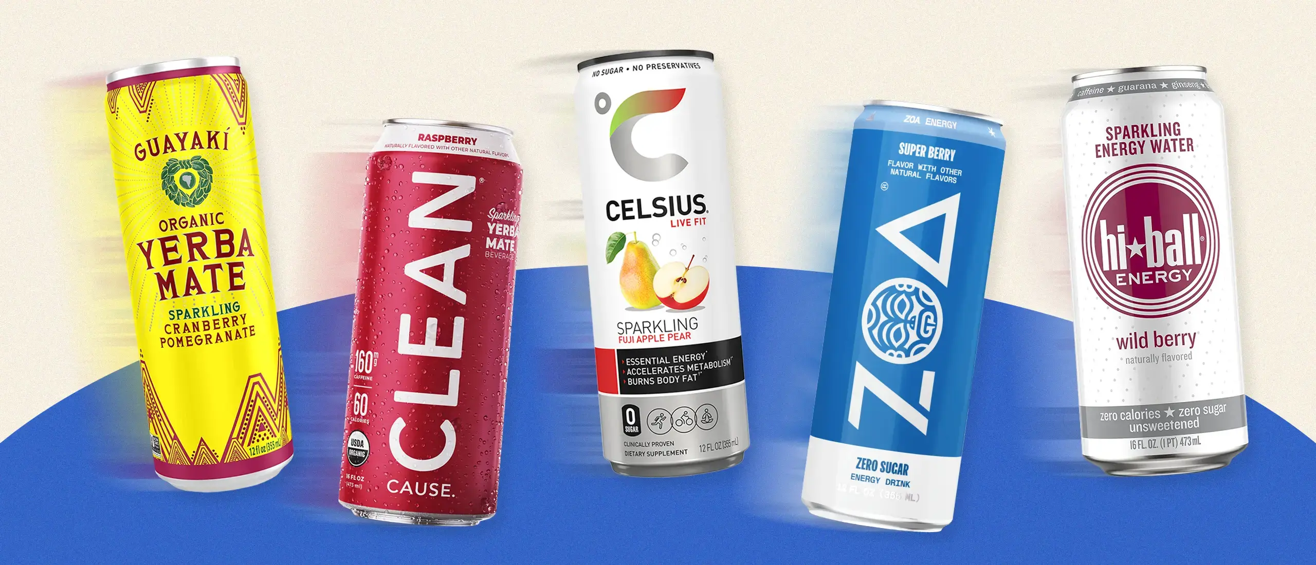 A collection of energy drinks